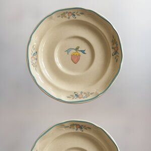 🦢 Vintage Blue Ribbon Goose Saucer Plates – Set of 2 🍓